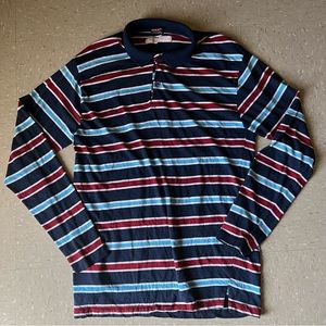 Blue & Red Pure Vintage Stripped Collard Longsleeve